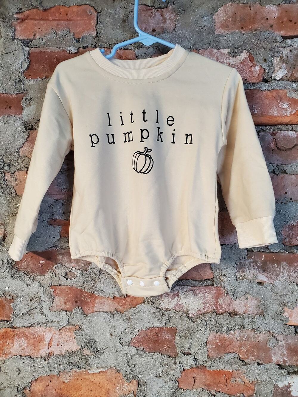 Baby Unisex Romper Bodysuit One Piece Little Pumpkin Cream Yellow 12-18 months